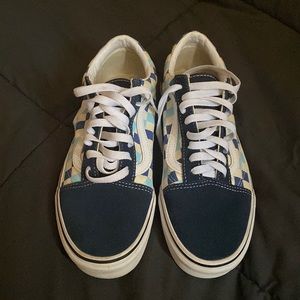 Blue topaz checkered Vans